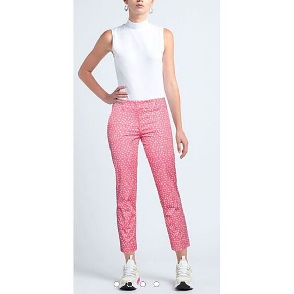 Piazza Sempione Casual Cotton Blend Pant in Pink & White NWT Size 48/12 - Picture 2 of 9